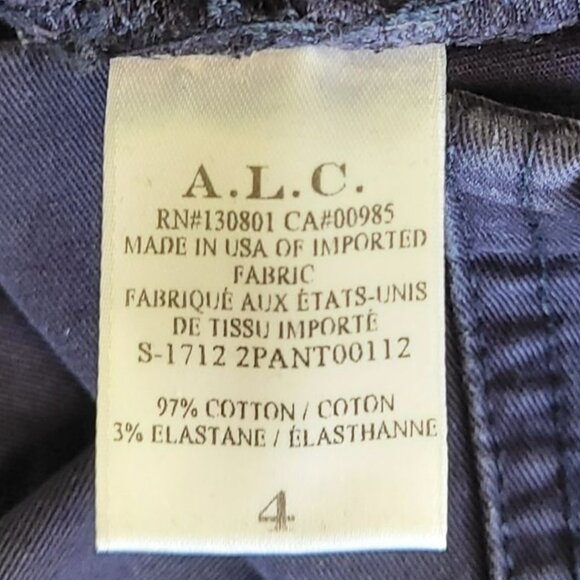 ALC Women's Kyle Lace Up Navy Wide Leg Ankle Pants size 4 - Picture 11 of 13